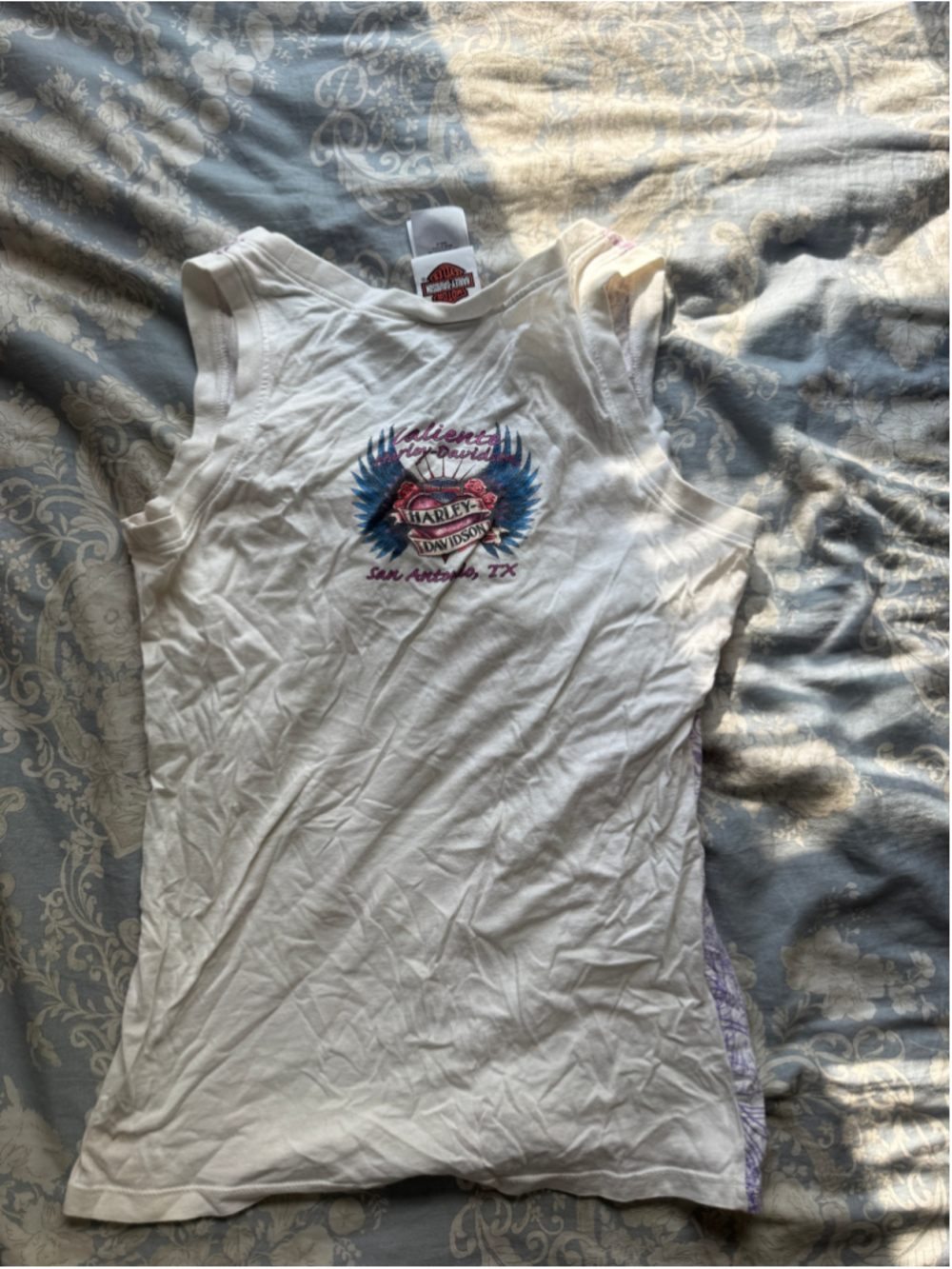 Women's Harley-Davidson Graphic Tank Top White Purple Size M